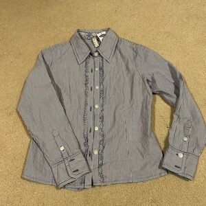 Old Navy Blue and White Striped Shirt